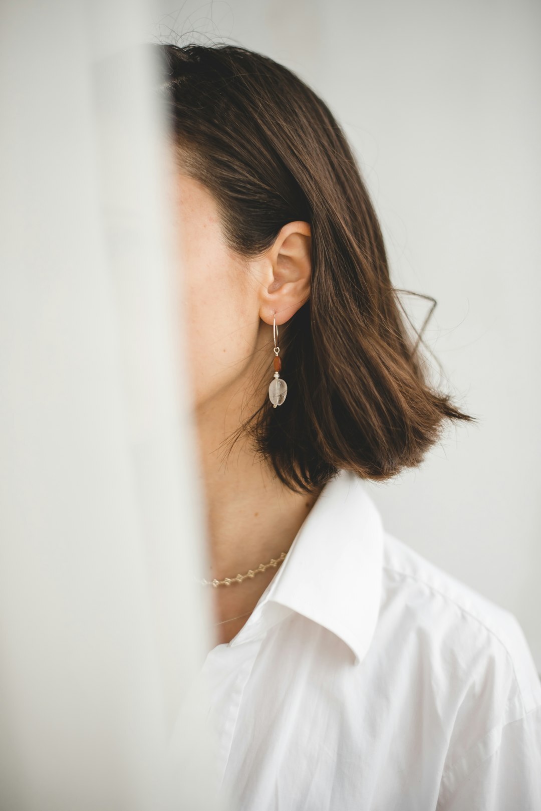 woman with elegant earrings