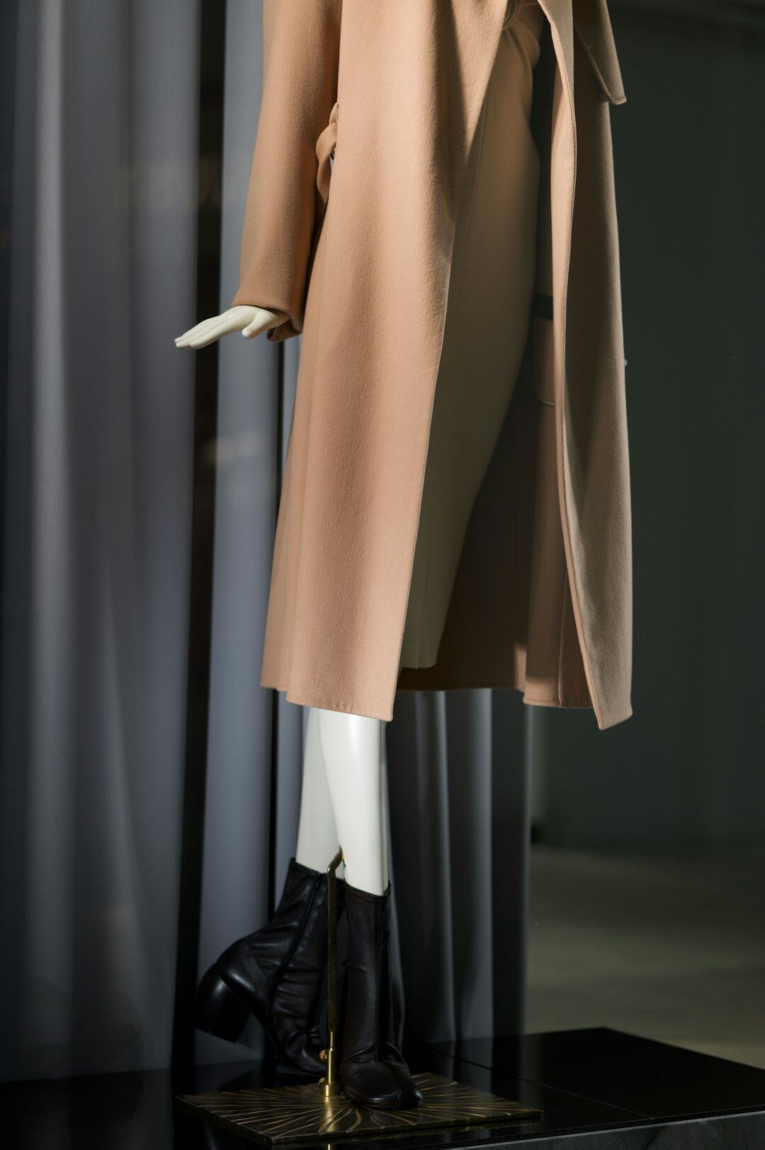 luxury winter coat display